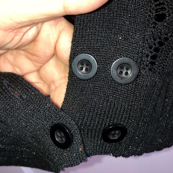Charlotte Russe Black Cardigan Sweater- a little sparkle and this is a cute days - Picture 5 of 9